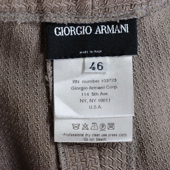 Giorgio‎ Armani Silk Pants Womens Size 46 Tan Textured Slacks Loose Fit Palazzo - Picture 8 of 9
